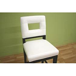 Contemporary White Leather Bar Stool