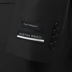 Austin Reed Men's Flat Front Trousers Solid Black Suit