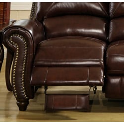 Abbyson Living Madison Premium Top-grain Leather Pushback Reclining Sofa Set