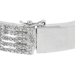 Sterling Silver 1/2ct TDW Diamond 5-row Bangle Bracelet