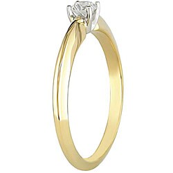 Miadora 18k Gold 1/4ct TDW Diamond Solitaire Engagement Ring (G-H, SI2)