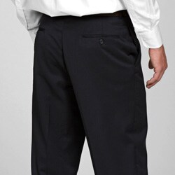 Austin Reed Men's Navy Flat-front Gabardine Trousers
