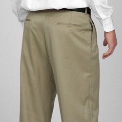 Austin Reed Men's Tan Pleated Gabardine Trousers