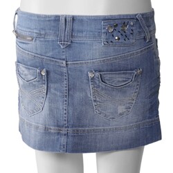 XOXO Junior's Embellished Denim Mini Skirt