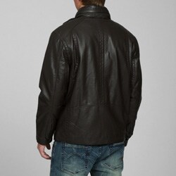 Izod Mens Big/ Tall Faux Leather Stand Collar Jacket