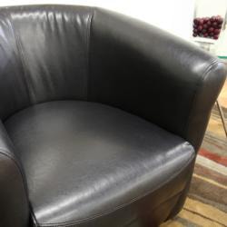 Julian Black Faux Leather Club Chair