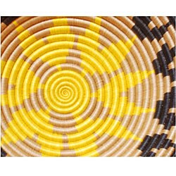 Plant Fiber Black, Tea and Yellow Plateau Basket (Rwanda)