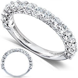 14k White Gold 1ct TDW Diamond Wedding Band (H-I, I1-I2)