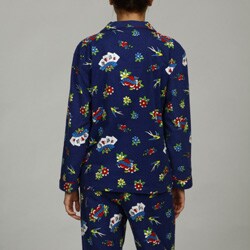Leisureland Women's Tattoo Pattern Flannel Pajamas