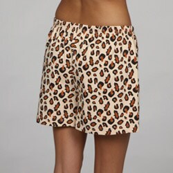 Leisureland Women's Leopard Knit Boxer Shorts