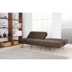 Jacksonville Brown Fabric Foldable Futon Sofa Bed