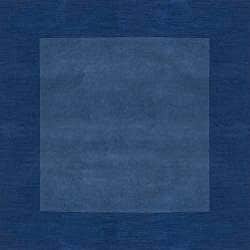 Hand-crafted Blue Tone-On-Tone Bordered  Wool Rug (8' x 11')