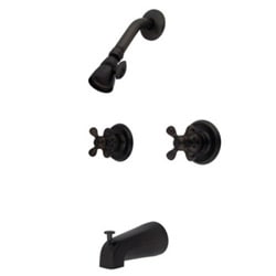 Double-handle Oil Rubbed Bronze Bath Tub and Shower Head Set