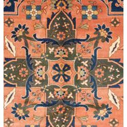 Afghani Hand-knotted Orange/ Green Oushak Wool Rug (7'3 x 9'4)