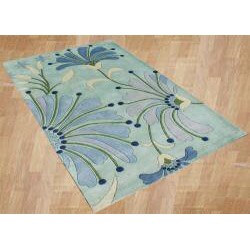 Alliyah Handmade New Zeeland Blend Blue Wool Rug (8' x 10')