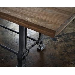 Reclaimed Teak Wood and Steel Bench (India)