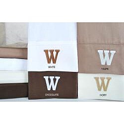 Egyptian Cotton 300 Thread Count Solid Block 'W' Monogram Sheet Set