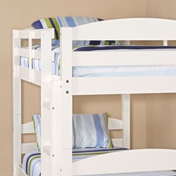 Twin Over Twin Solid Wood White Bunk Bed