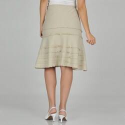 Sharagano Women's Ruffle Linen Skirt