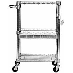 Trinity EcoStorage Chrome Bamboo Top Kitchen Cart