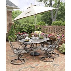 Home Styles Malibu Cast Aluminum Taupe 7-piece Outdoor Dining Set