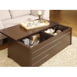 Max Modern Dark Espresso Hidden Storage Coffee Table 