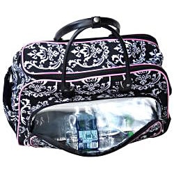 Jenni Chan Damask 20-inch Black Pink Carry On Upright Duffel Bag