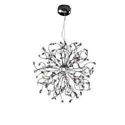 Joshua Marshal Home Collection Modern 32-light Chrome Crystal Encompassed Adjustable Hanging Pendant