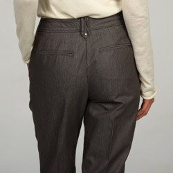 Larry Levine Women's Grey Stonewash Denim Crop Pants