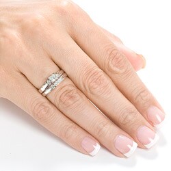 14k Gold 1/2 ct TDW Princess Diamond Bridal Ring Set