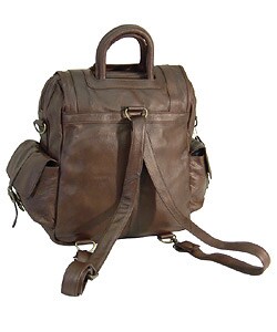Amerileather Unisex Three-way Brown Top-Grain Cowhide Leather Backpack