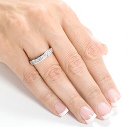 14k Gold 1ct TDW Princess Diamond Wedding Band
