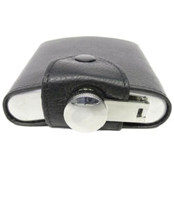 Bass Genuine Leather Stainless Steel 6-oz Flask