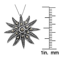 Sterling Silver Marcasite Sunflower Necklace