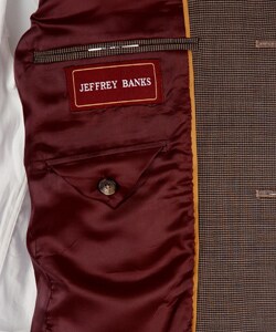 Jeffrey Banks Men's Tan Checked 3-button Suit