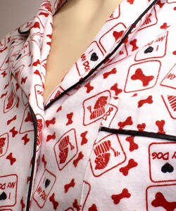Leisureland Woman's 'I Love My Dog' Flannel Pajamas