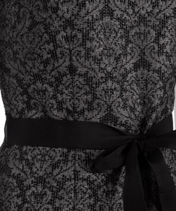 O Oscar by Oscar De La Renta Sleeveless Belted Flounce Brocade Dress