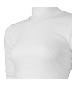 Lucky Brand White Ribbed Junior's Tee