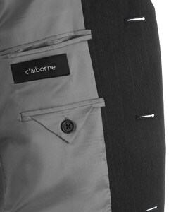 Claiborne Men's Charcoal Pinstripe Wool Suit