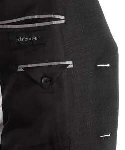 Claiborne Men's Charcoal Wool 2-button Suit