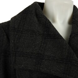 Jones New York Women's Charcoal Plaid Coat