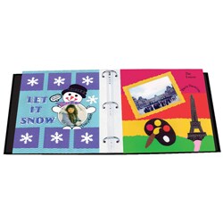 Black Leatherette 12x12 Memory Book Binder with 40 Bonus Pages