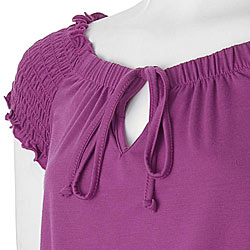 Belle du Jour Junior's Smocked Short-sleeve Top