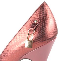 Beston Women's Evening Snake Print Open Toe Pumps