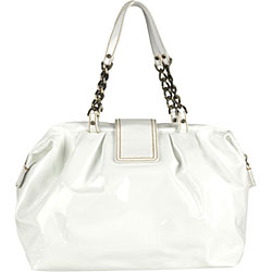 Fendi 'Baulotto' White Patent Leather Handbag