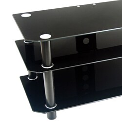 Contemporary 42-inch Black Glass TV Stand