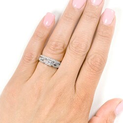 14k Gold 1ct TDW Princess-cut Diamond Bridal Set
