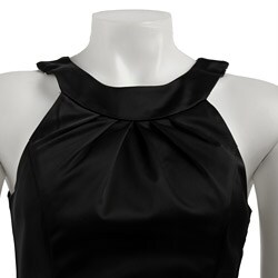 OC by Oleg Cassini Women's Black Stretch Satin Dress