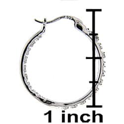 Sterling Silver 1/4ct TDW Diamond Hoop Earrings