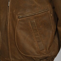 Izod Men's Big and Tall Distressed Leather Bomber Jacket